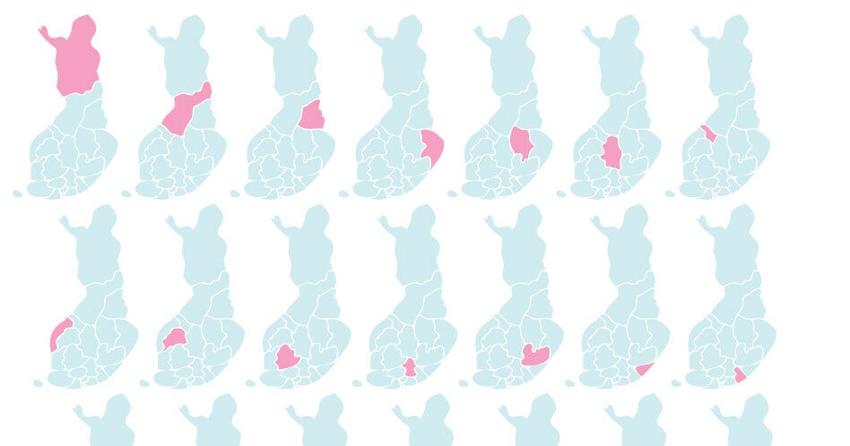 kartalla Suomen hyvinvointialueet
