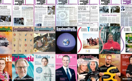 Kollaasi vanhoja Talentia-lehden kansia
