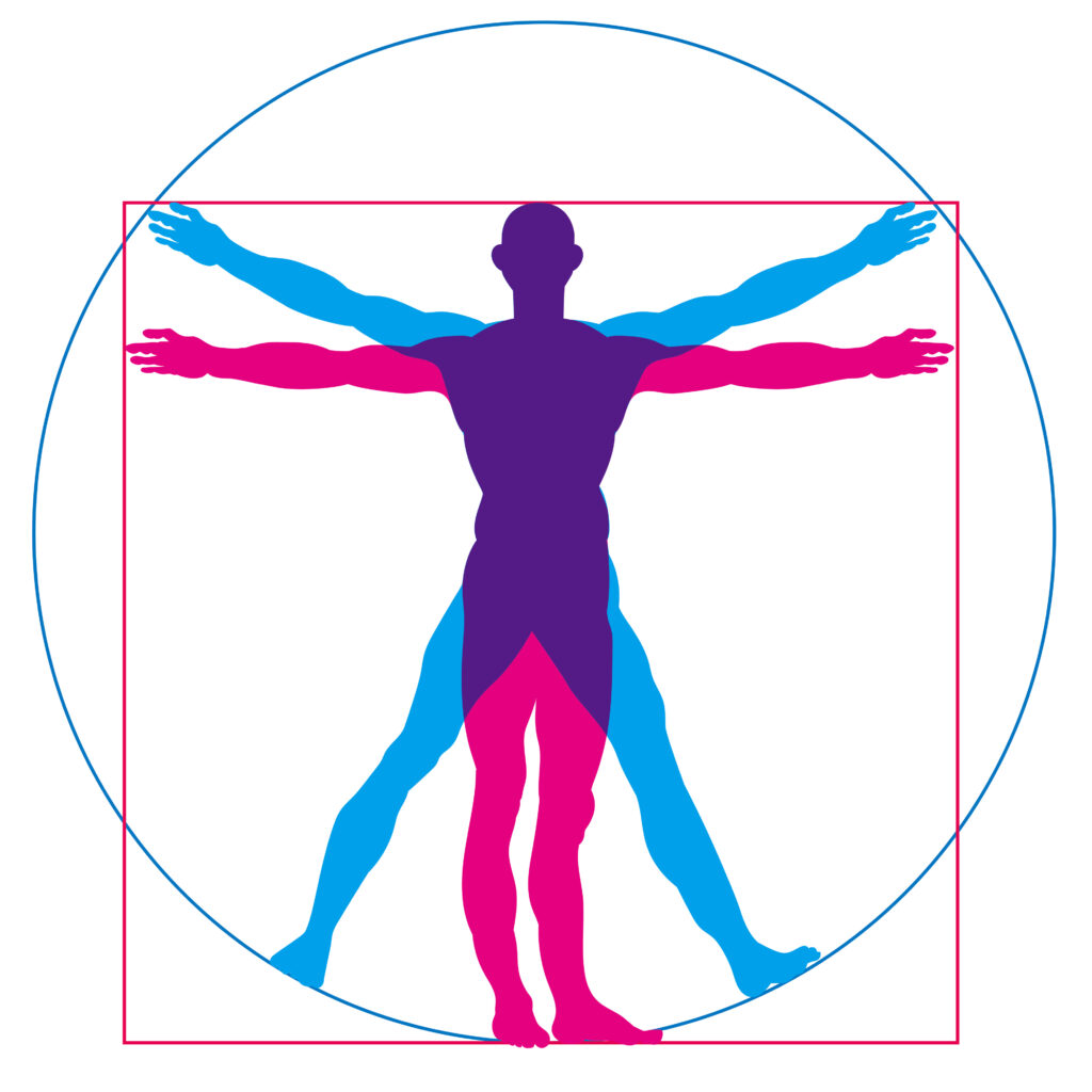 Piirroskuva ihmishahmosta kädet levällään.