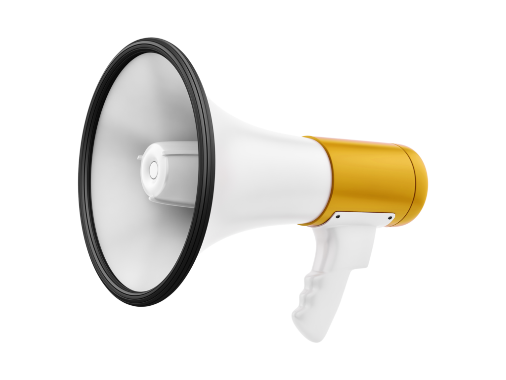 Piirretty kuva megafonista