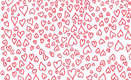 Punaisia sydämiä valkoisella pohjalla